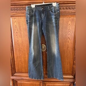 Rerock For Express Distressed Boot Cut Jeans, Size 8S